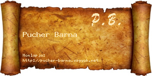 Pucher Barna névjegykártya